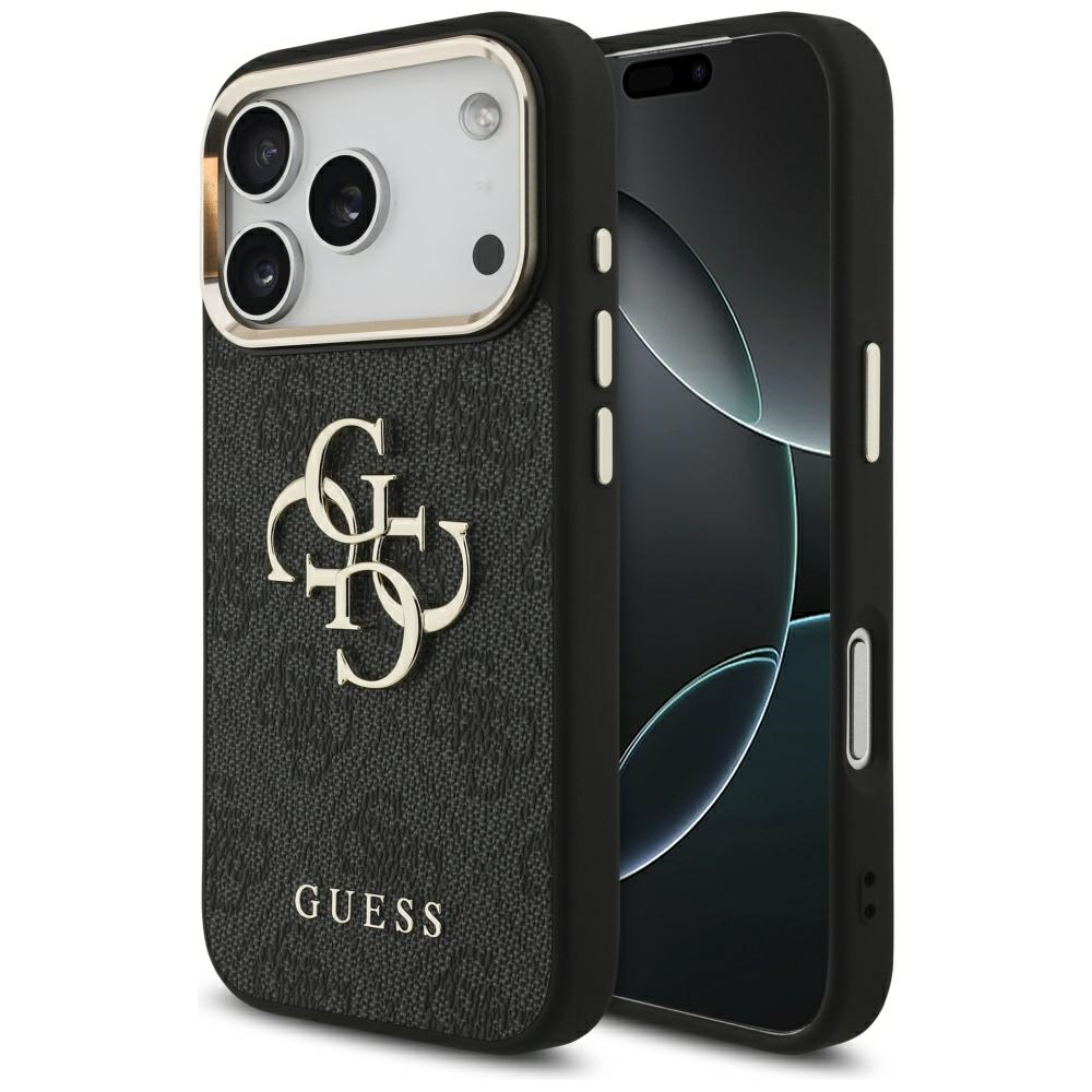 iTok webáruház - Guess Guess 4G Big 4G Classic Logo tok iPhone 17 Pro készülékhez (fekete és arany) 1 Guess 4G Big 4G Classic Logo Case for iPhone 17 Pro (fekete és arany)