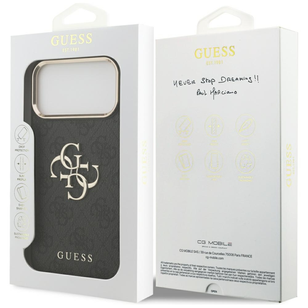 iTok webáruház - Guess Guess 4G Big 4G Classic Logo tok iPhone 17 Pro Max készülékhez (fekete és arany) 8 Guess 4G Big 4G Classic Logo Case for iPhone 17 Pro Max (fekete és arany)