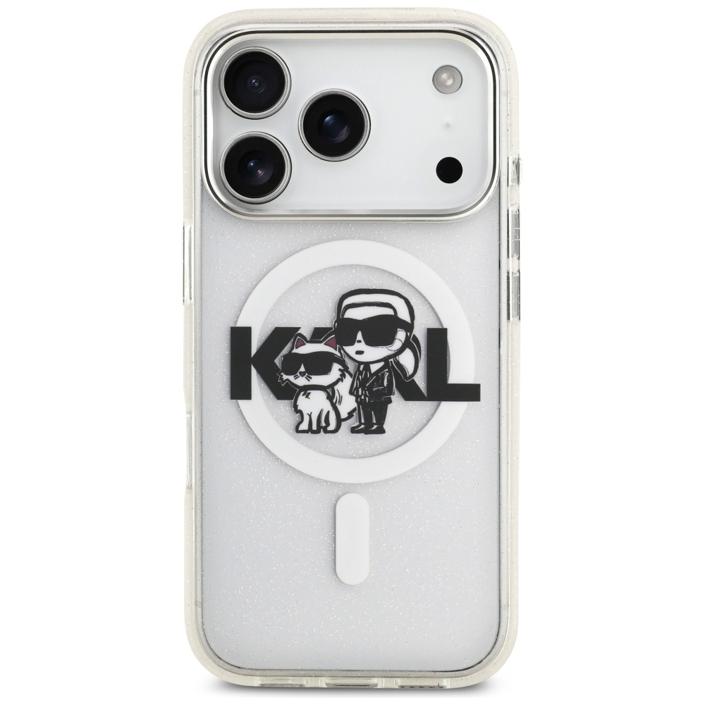 iTok webáruház - Karl Lagerfeld Karl Lagerfeld IML Glitter Karl & Choupette Sketch Logo MagSafe tok iPhone 17 Pro készülékhez (átlátszó) 3 Karl Lagerfeld IML Glitter Karl & Choupette Sketch Logo MagSafe Case for iPhone 17 Pro (átlátszó)