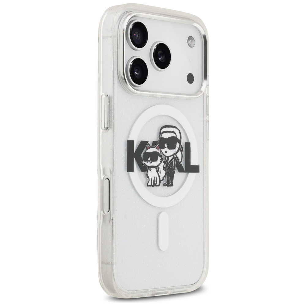 iTok webáruház - Karl Lagerfeld Karl Lagerfeld IML Glitter Karl & Choupette Sketch Logo MagSafe tok iPhone 17 Pro készülékhez (átlátszó) 4 Karl Lagerfeld IML Glitter Karl & Choupette Sketch Logo MagSafe Case for iPhone 17 Pro (átlátszó)