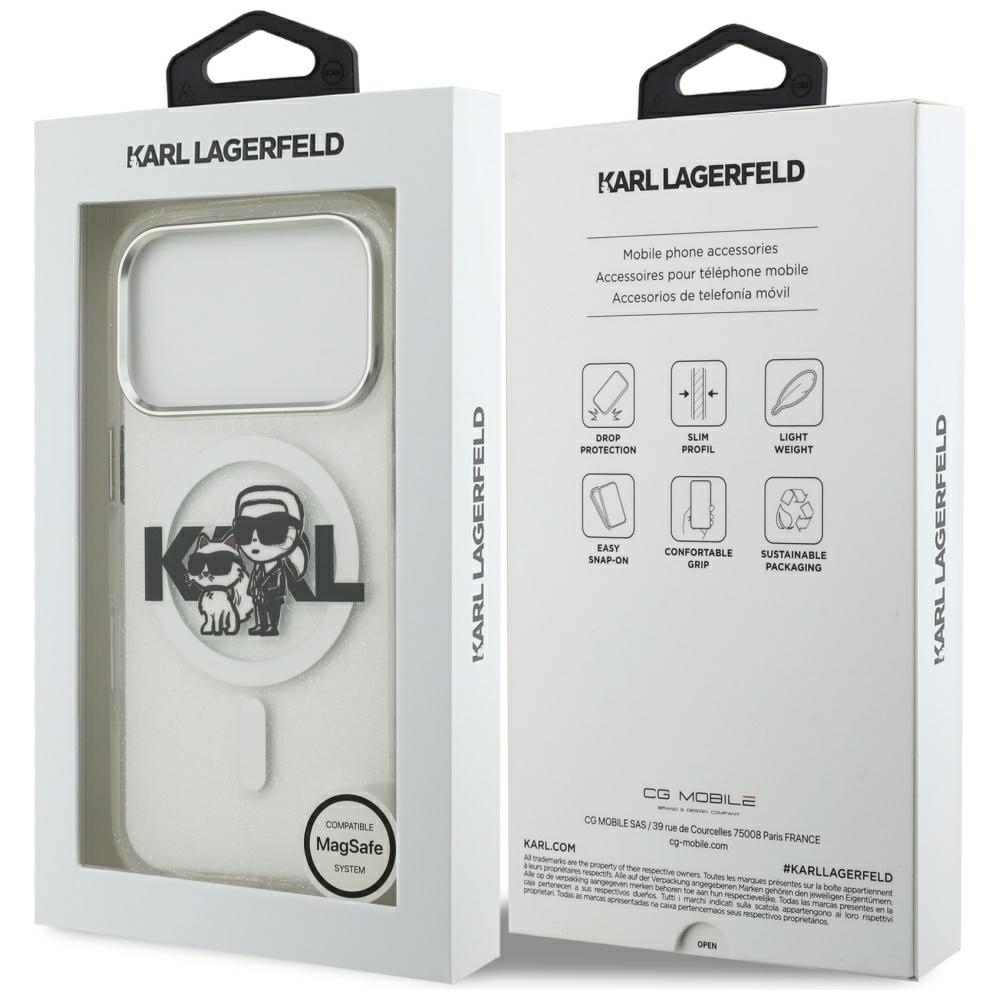iTok webáruház - Karl Lagerfeld Karl Lagerfeld IML Glitter Karl & Choupette Sketch Logo MagSafe tok iPhone 17 Pro készülékhez (átlátszó) 8 Karl Lagerfeld IML Glitter Karl & Choupette Sketch Logo MagSafe Case for iPhone 17 Pro (átlátszó)