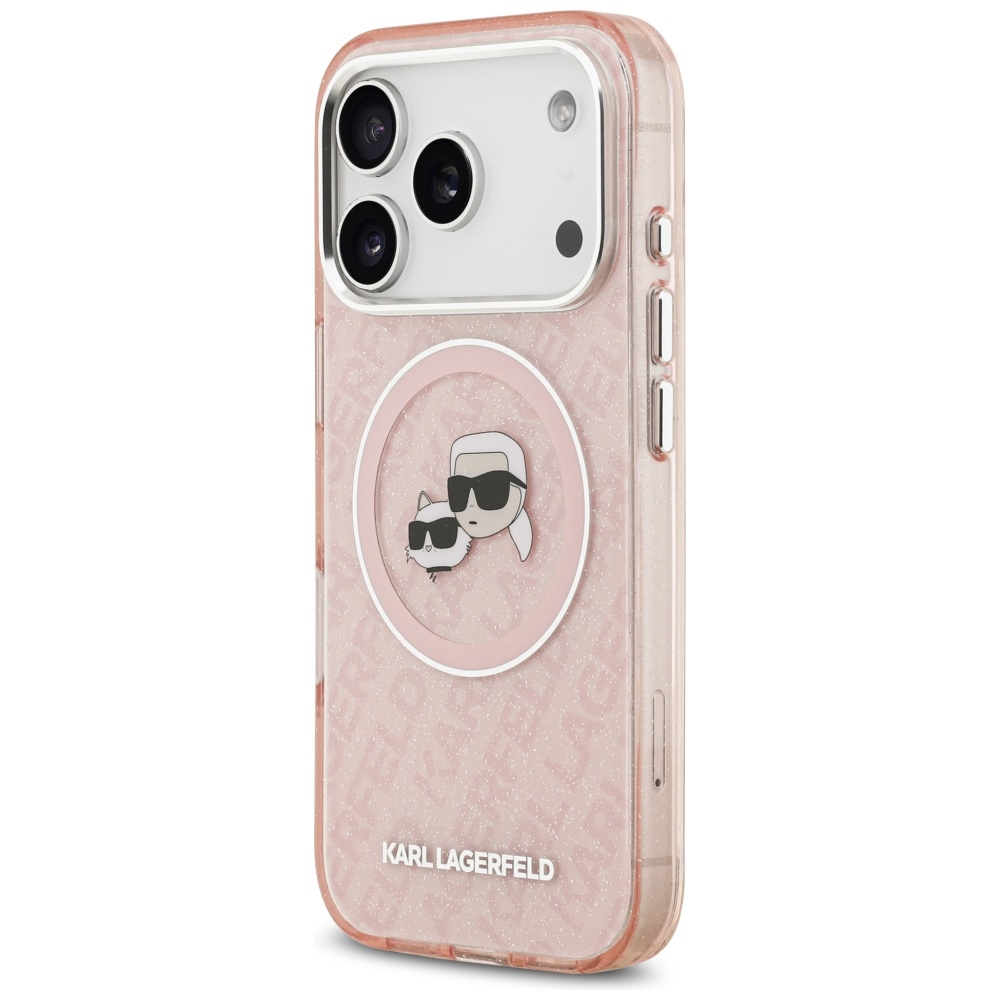 iTok webáruház - Karl Lagerfeld Karl Lagerfeld IML csillámos MagSafe tok Karl & Choupette mintával iPhone 17 Pro készülékhez (rózsaszín) 2 Karl Lagerfeld IML Glitter Karl & Choupette Heads Logo MagSafe Case for iPhone 17 Pro (rózsaszín)