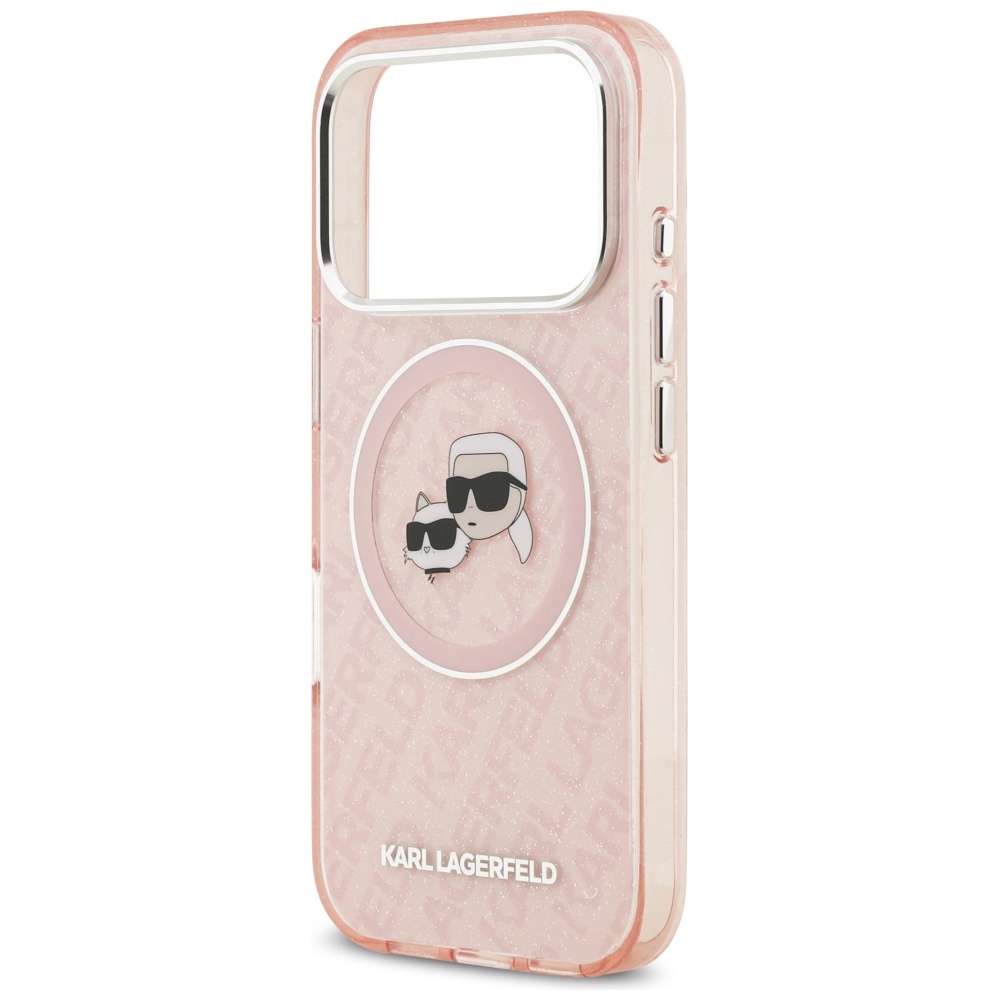iTok webáruház - Karl Lagerfeld Karl Lagerfeld IML csillámos MagSafe tok Karl & Choupette mintával iPhone 17 Pro készülékhez (rózsaszín) 6 Karl Lagerfeld IML Glitter Karl & Choupette Heads Logo MagSafe Case for iPhone 17 Pro (rózsaszín)
