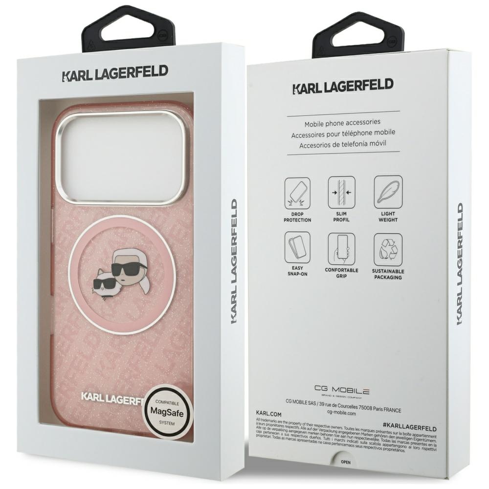 iTok webáruház - Karl Lagerfeld Karl Lagerfeld IML csillámos MagSafe tok Karl & Choupette mintával iPhone 17 Pro készülékhez (rózsaszín) 8 Karl Lagerfeld IML Glitter Karl & Choupette Heads Logo MagSafe Case for iPhone 17 Pro (rózsaszín)