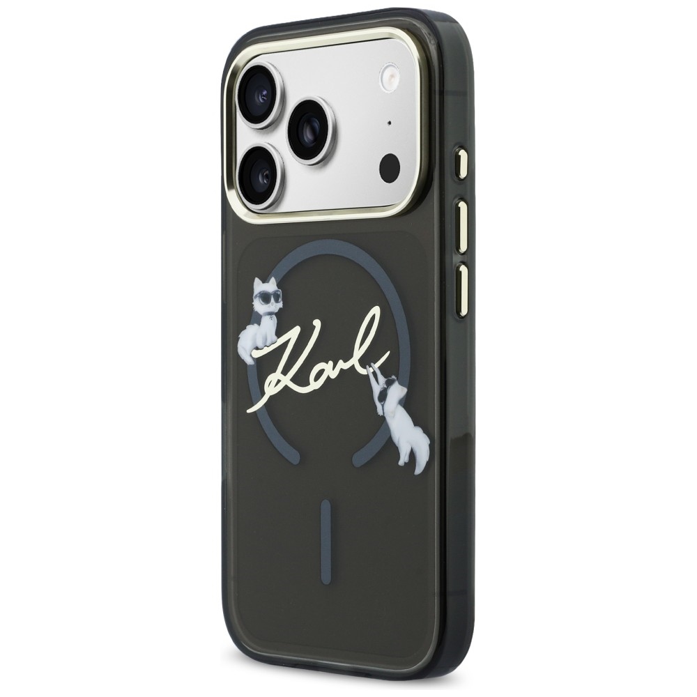 iTok webáruház - Karl Lagerfeld Karl Lagerfeld IML Choupettes Karl Script Logo MagSafe tok iPhone 17 Pro készülékhez (fekete) 2 Karl Lagerfeld IML Choupettes Karl Script Logo MagSafe Case for iPhone 17 Pro (fekete)
