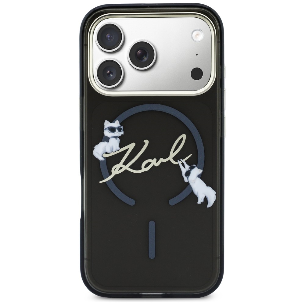 iTok webáruház - Karl Lagerfeld Karl Lagerfeld IML Choupettes Karl Script Logo MagSafe tok iPhone 17 Pro készülékhez (fekete) 3 Karl Lagerfeld IML Choupettes Karl Script Logo MagSafe Case for iPhone 17 Pro (fekete)