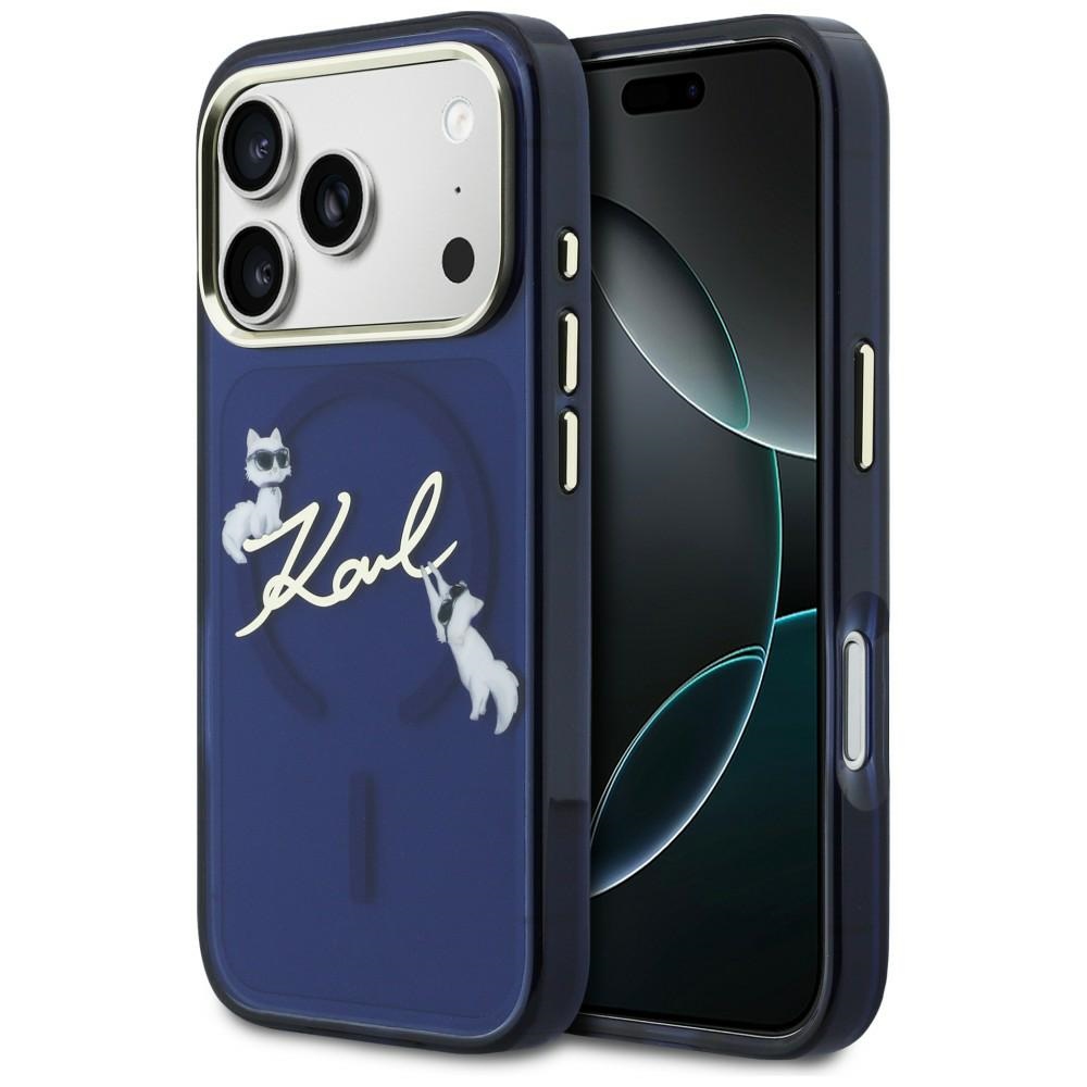 iTok webáruház - Karl Lagerfeld Karl Lagerfeld IML Choupettes Karl Script Logo MagSafe tok iPhone 17 Pro Max készülékhez (kék) 1 Karl Lagerfeld IML Choupettes Karl Script Logo MagSafe Case for iPhone 17 Pro Max (kék)