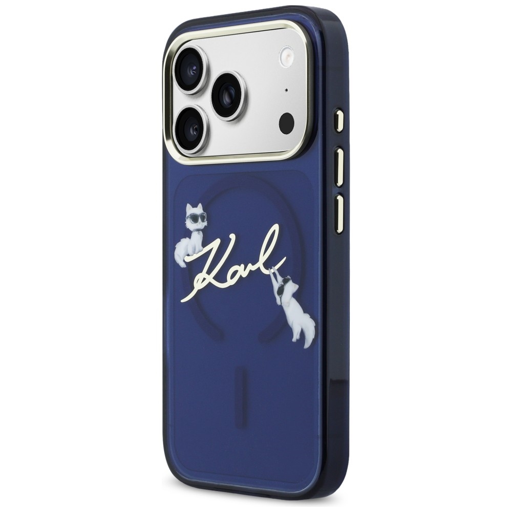 iTok webáruház - Karl Lagerfeld Karl Lagerfeld IML Choupettes Karl Script Logo MagSafe tok iPhone 17 Pro Max készülékhez (kék) 2 Karl Lagerfeld IML Choupettes Karl Script Logo MagSafe Case for iPhone 17 Pro Max (kék)