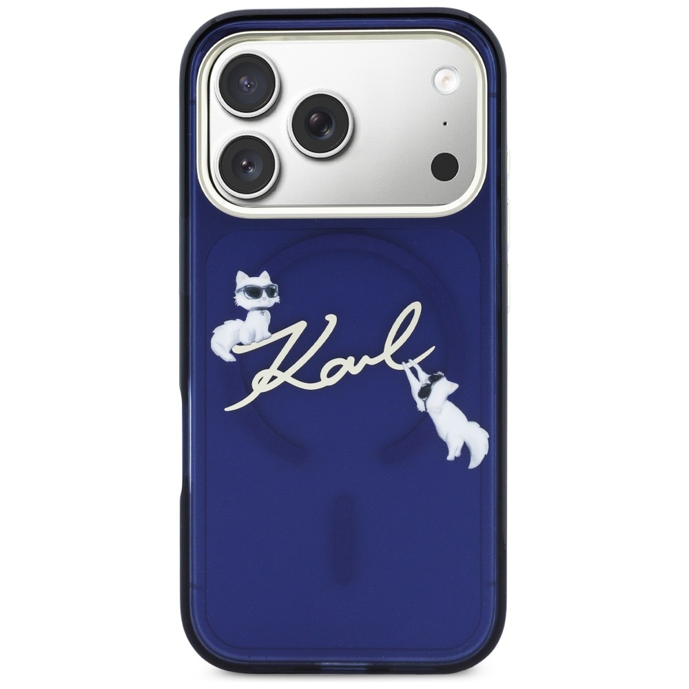 iTok webáruház - Karl Lagerfeld Karl Lagerfeld IML Choupettes Karl Script Logo MagSafe tok iPhone 17 Pro Max készülékhez (kék) 3 Karl Lagerfeld IML Choupettes Karl Script Logo MagSafe Case for iPhone 17 Pro Max (kék)