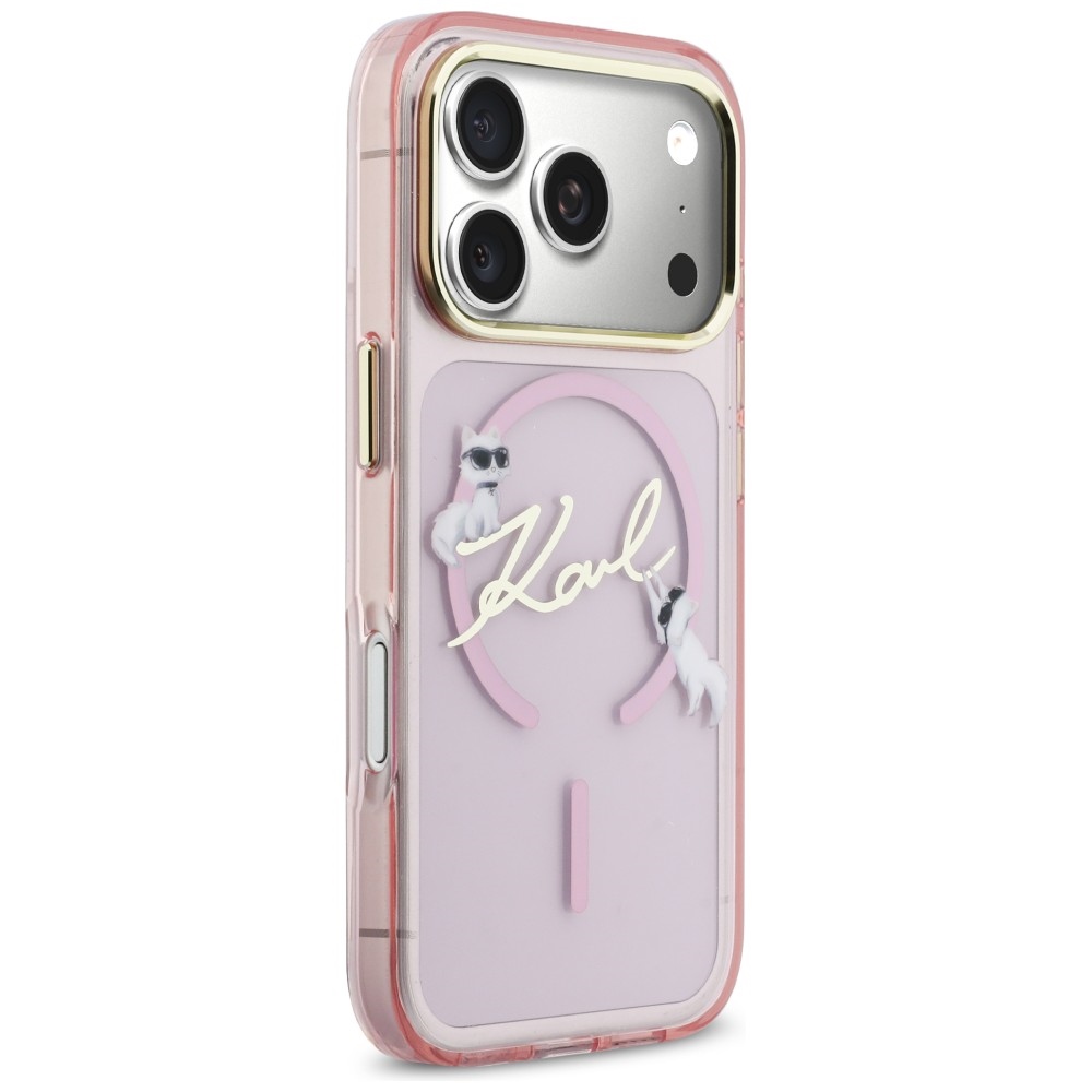 iTok webáruház - Karl Lagerfeld Karl Lagerfeld IML Choupettes Karl Script Logo MagSafe tok iPhone 17 Pro Max készülékhez (rózsaszín) 4 Karl Lagerfeld IML Choupettes Karl Script Logo MagSafe Case for iPhone 17 Pro Max (rózsaszín)