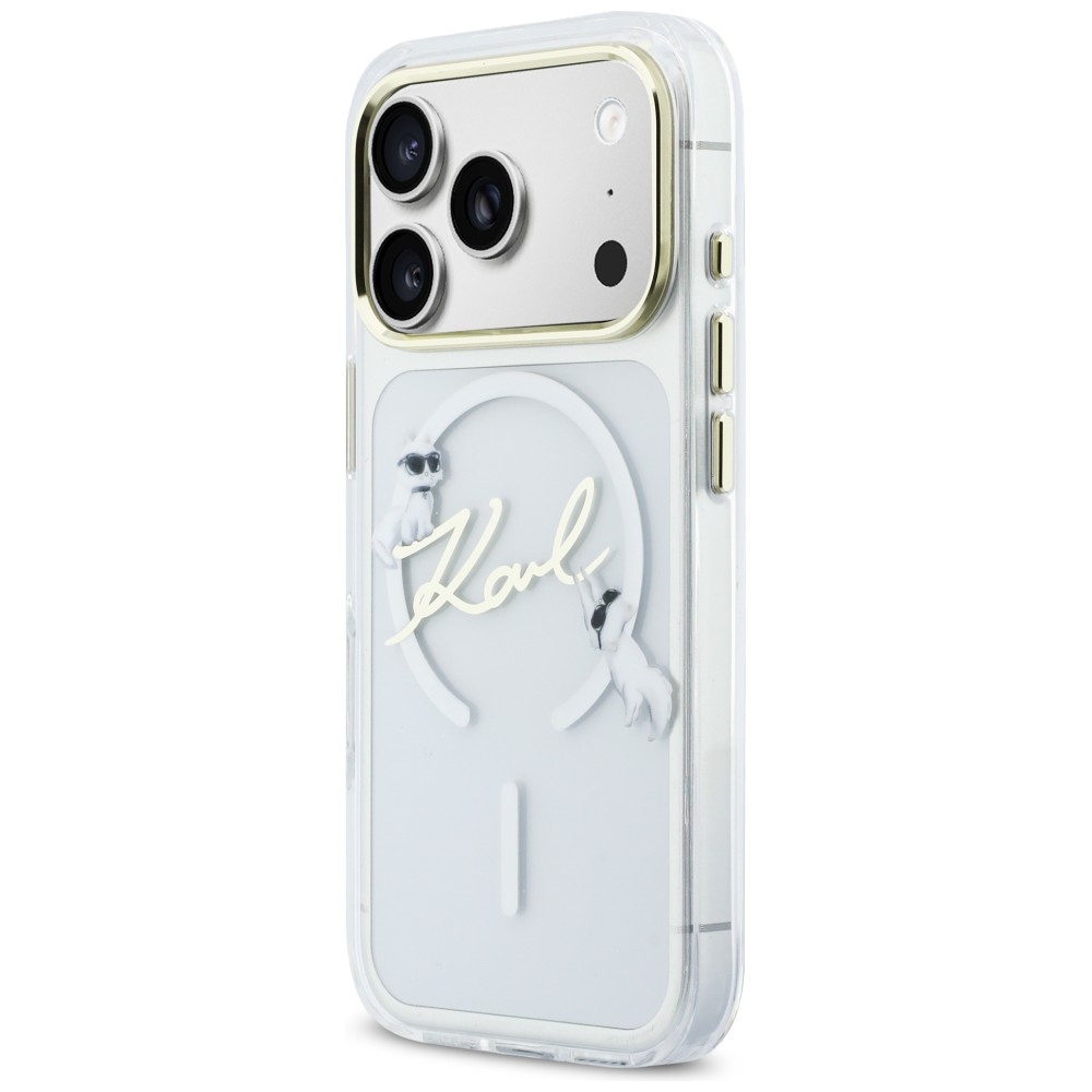 iTok webáruház - Karl Lagerfeld Karl Lagerfeld IML Choupettes Karl Script Logo MagSafe tok iPhone 17 Pro készülékhez (átlátszó) 2 Karl Lagerfeld IML Choupettes Karl Script Logo MagSafe Case for iPhone 17 Pro (átlátszó)