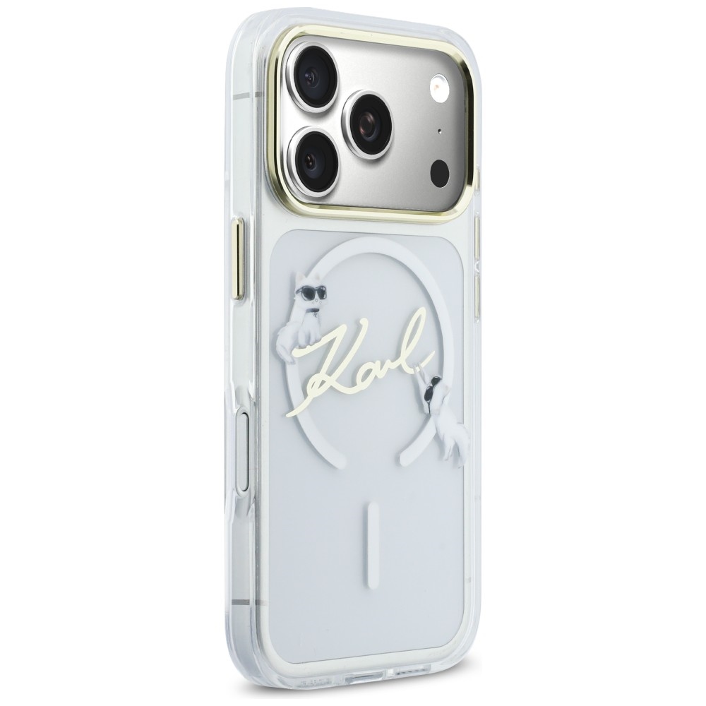 iTok webáruház - Karl Lagerfeld Karl Lagerfeld IML Choupettes Karl Script Logo MagSafe tok iPhone 17 Pro készülékhez (átlátszó) 4 Karl Lagerfeld IML Choupettes Karl Script Logo MagSafe Case for iPhone 17 Pro (átlátszó)