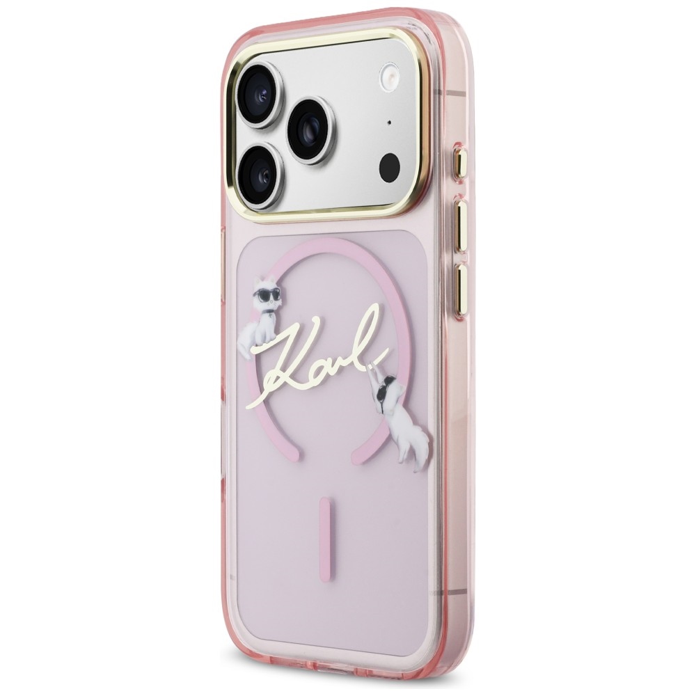 iTok webáruház - Karl Lagerfeld Karl Lagerfeld IML Choupettes Karl Script Logo MagSafe tok iPhone 17 Pro készülékhez (rózsaszín) 2 Karl Lagerfeld IML Choupettes Karl Script Logo MagSafe Case for iPhone 17 Pro (rózsaszín)