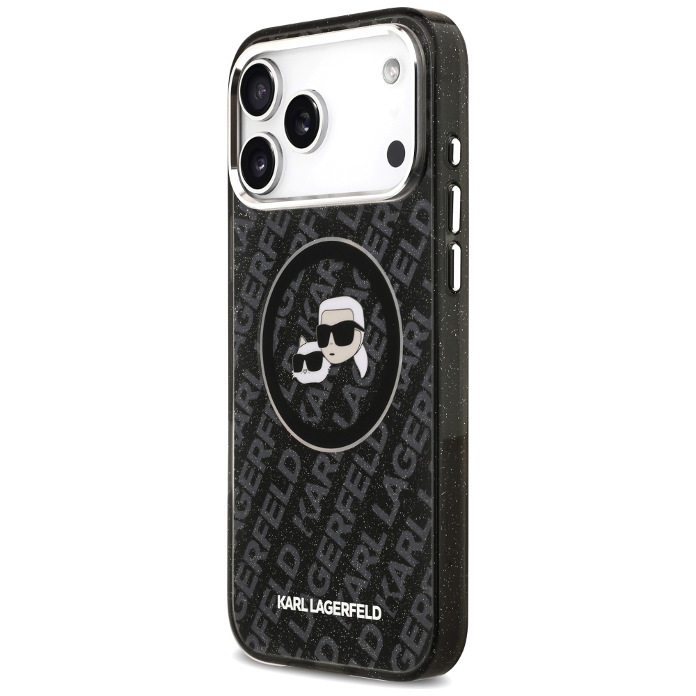 iTok webáruház - Karl Lagerfeld Karl Lagerfeld IML Glitter Karl & Choupette Heads Logo MagSafe tok iPhone 17 Pro Max készülékhez (fekete) 2 Karl Lagerfeld IML Glitter Karl&Choupette Heads Logo MagSafe Case for iPhone 17 Pro Max (fekete)