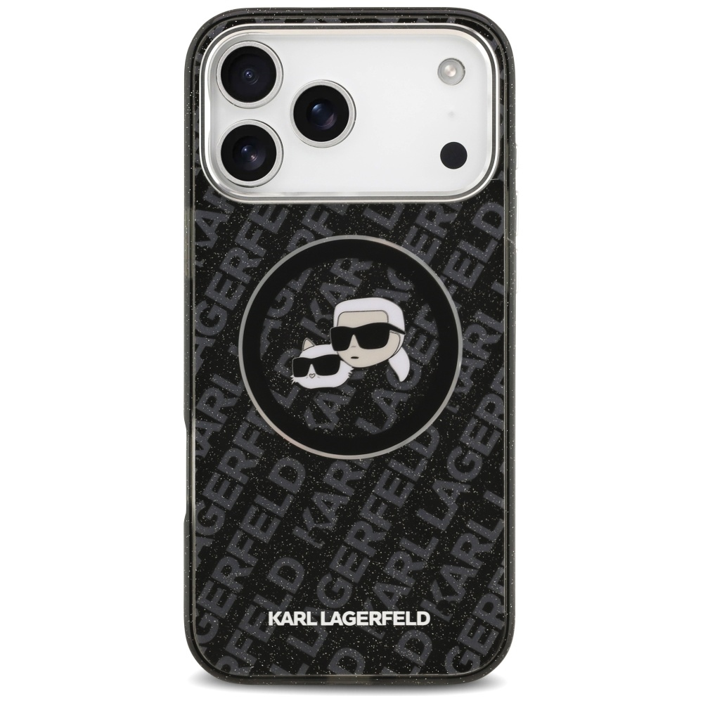iTok webáruház - Karl Lagerfeld Karl Lagerfeld IML Glitter Karl & Choupette Heads Logo MagSafe tok iPhone 17 Pro Max készülékhez (fekete) 3 Karl Lagerfeld IML Glitter Karl&Choupette Heads Logo MagSafe Case for iPhone 17 Pro Max (fekete)