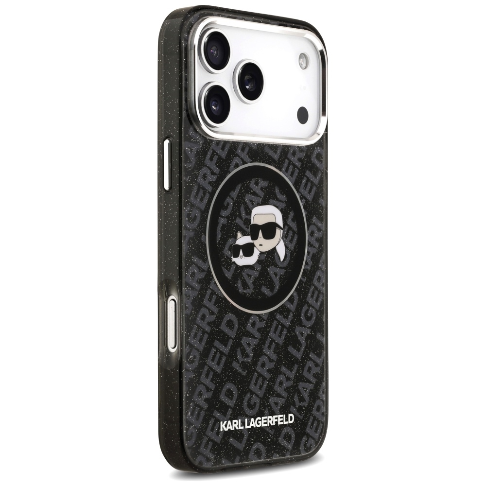 iTok webáruház - Karl Lagerfeld Karl Lagerfeld IML Glitter Karl & Choupette Heads Logo MagSafe tok iPhone 17 Pro Max készülékhez (fekete) 4 Karl Lagerfeld IML Glitter Karl&Choupette Heads Logo MagSafe Case for iPhone 17 Pro Max (fekete)