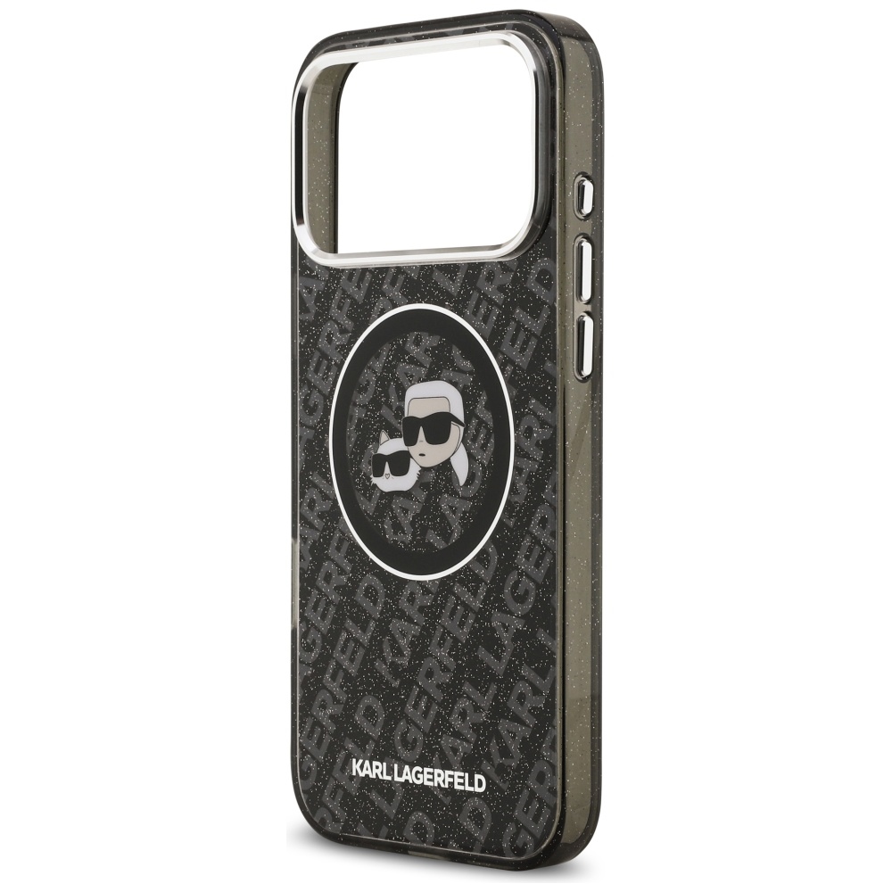iTok webáruház - Karl Lagerfeld Karl Lagerfeld IML Glitter Karl & Choupette Heads Logo MagSafe tok iPhone 17 Pro Max készülékhez (fekete) 6 Karl Lagerfeld IML Glitter Karl&Choupette Heads Logo MagSafe Case for iPhone 17 Pro Max (fekete)