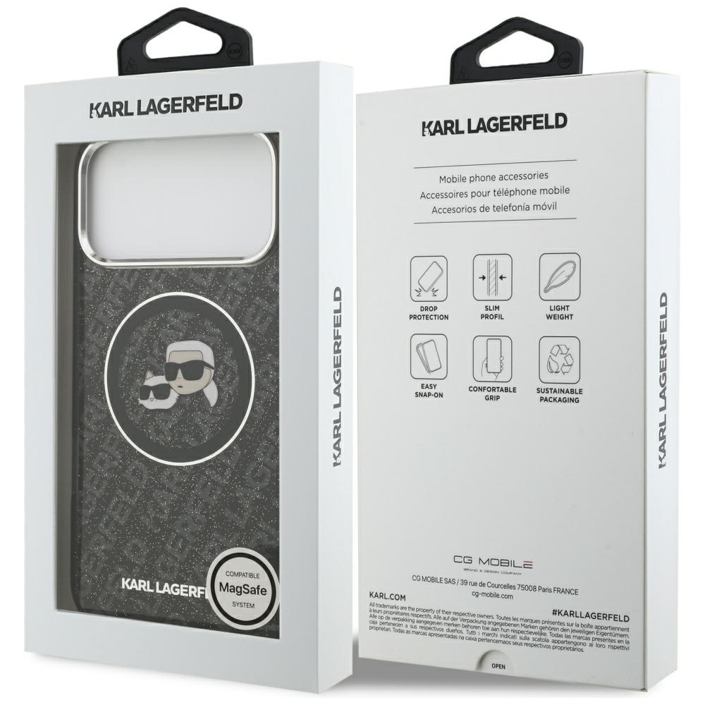 iTok webáruház - Karl Lagerfeld Karl Lagerfeld IML Glitter Karl & Choupette Heads Logo MagSafe tok iPhone 17 Pro Max készülékhez (fekete) 8 Karl Lagerfeld IML Glitter Karl&Choupette Heads Logo MagSafe Case for iPhone 17 Pro Max (fekete)