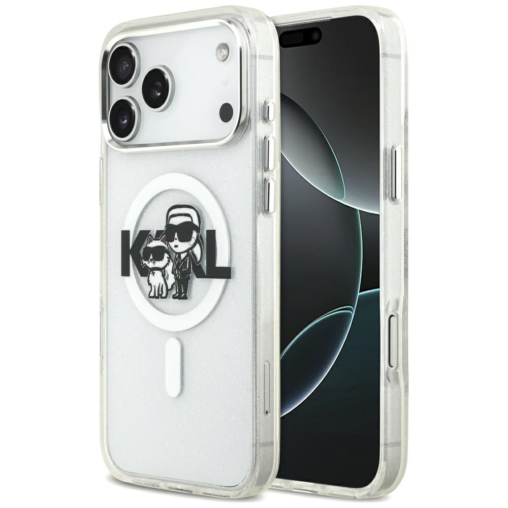 iTok webáruház - Karl Lagerfeld Karl Lagerfeld IML Glitter Karl & Choupette Sketch Logo MagSafe iPhone 17 Pro Max tok (átlátszó) 1 Karl Lagerfeld IML Glitter Karl & Choupette Sketch Logo MagSafe Case for iPhone 17 Pro Max (átlátszó)