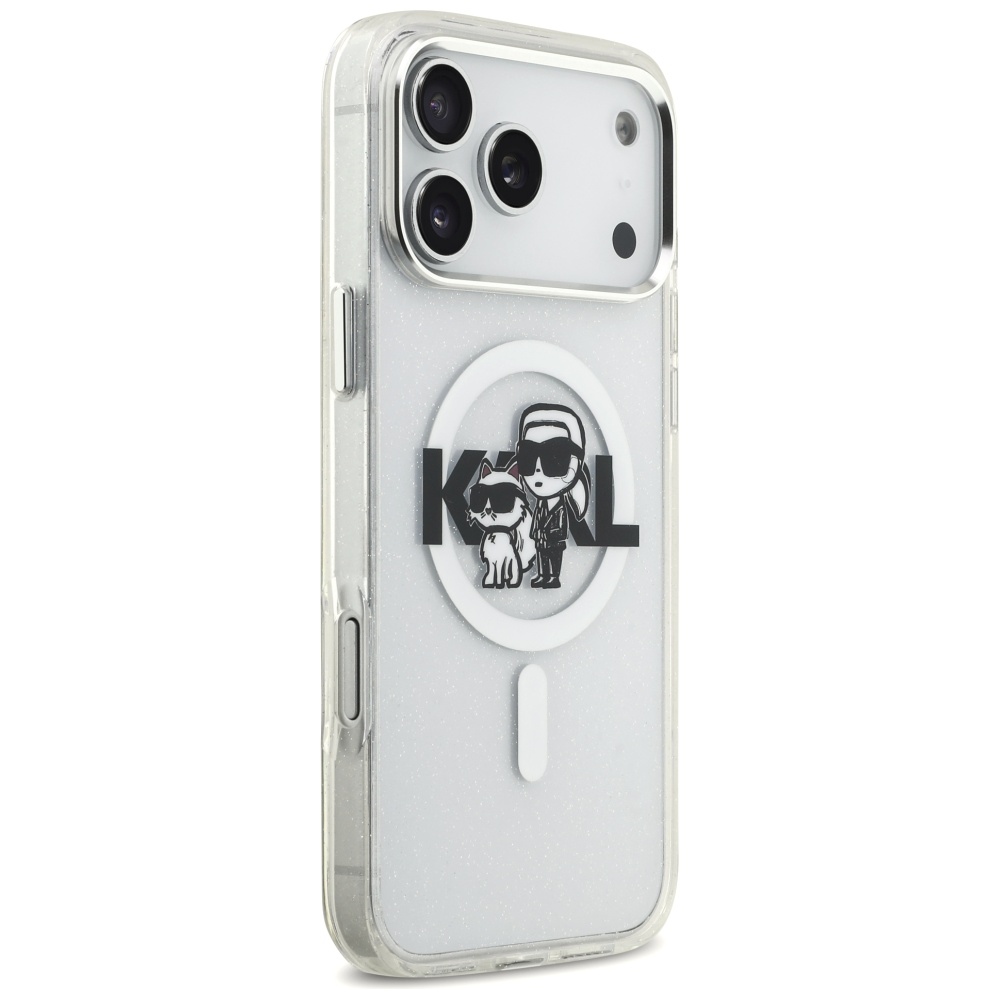 iTok webáruház - Karl Lagerfeld Karl Lagerfeld IML Glitter Karl & Choupette Sketch Logo MagSafe iPhone 17 Pro Max tok (átlátszó) 4 Karl Lagerfeld IML Glitter Karl & Choupette Sketch Logo MagSafe Case for iPhone 17 Pro Max (átlátszó)