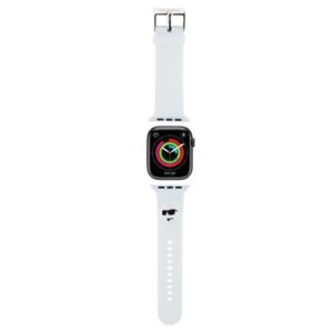 Karl Lagerfeld 3D Rubber Choupette Head Apple Watch szíj 42/44/45/49 mm (fehér)