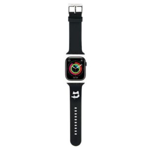 Karl Lagerfeld 3D Rubber Choupette Head Apple Watch szíj 42/44/45/49 mm (fekete)