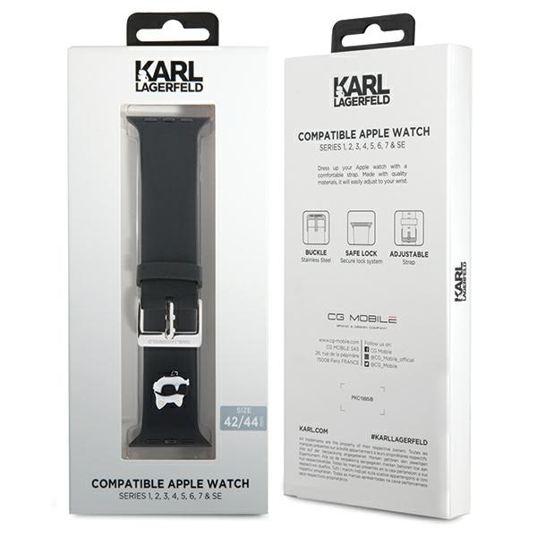 iTok webáruház - Karl Lagerfeld Karl Lagerfeld 3D Rubber Choupette Head Apple Watch szíj 42/44/45/49 mm (fekete) 4 Karl Lagerfeld 3D Rubber Choupette Head Strap for Apple Watch 42/44/45/49mm (fekete)
