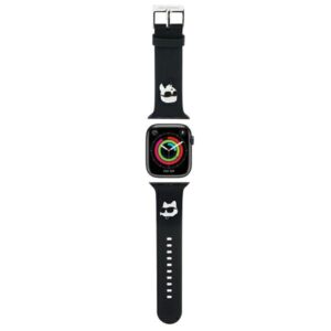 Karl Lagerfeld 3D Rubber Karl&Choupette Heads Apple Watch szíj 42/44/45/49 mm (fekete)