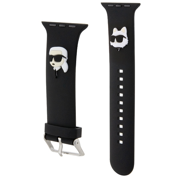 iTok webáruház - Karl Lagerfeld Karl Lagerfeld 3D Rubber Karl&Choupette Heads Apple Watch szíj 42/44/45/49 mm (fekete) 3 Karl Lagerfeld 3D Rubber Karl&Choupette Heads strap for Apple Watch 42/44/45/49mm (fekete)