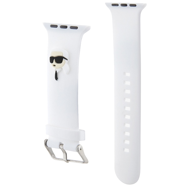 iTok webáruház - Karl Lagerfeld Karl Lagerfeld 3D Rubber Karl Head Apple Watch szíj 42/44/45/49 mm (fehér) 3 Karl Lagerfeld 3D Rubber Karl Head strap for Apple Watch 42/44/45/49mm (fehér)