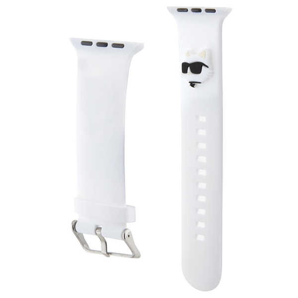 iTok webáruház - Karl Lagerfeld Karl Lagerfeld 3D Rubber Choupette Heads Apple Watch szíj 38/40/41 mm (fehér) 3 Karl Lagerfeld 3D Rubber Choupette Heads Strap for Apple Watch 38/40/41mm (fehér)