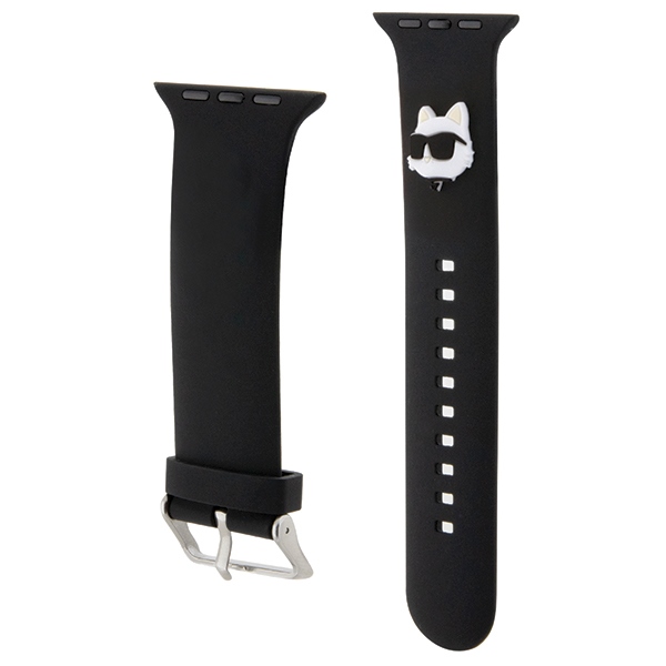 iTok webáruház - Karl Lagerfeld Karl Lagerfeld 3D Rubber Choupette Heads Apple Watch szíj 38/40/41 mm (fekete) 3 Karl Lagerfeld 3D Rubber Choupette Heads Strap for Apple Watch 38/40/41mm (fekete)