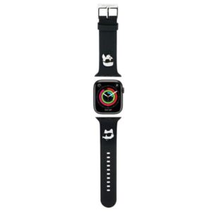 Karl Lagerfeld 3D Rubber Karl&Choupette Heads Apple Watch szíj 38/40/41 mm (fekete)