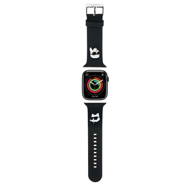 iTok webáruház - Karl Lagerfeld Karl Lagerfeld 3D Rubber Karl&Choupette Heads Apple Watch szíj 38/40/41 mm (fekete) 1 Karl Lagerfeld 3D Rubber Karl&Choupette Heads strap for Apple Watch 38/40/41mm (fekete)
