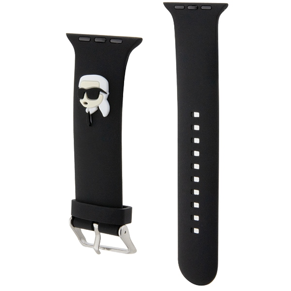 iTok webáruház - Karl Lagerfeld Karl Lagerfeld 3D Rubber Karl Head Apple Watch szíj 38/40/41 mm (fekete) 3 Karl Lagerfeld 3D Rubber Karl Head strap for Apple Watch 38/40/41mm (fekete)