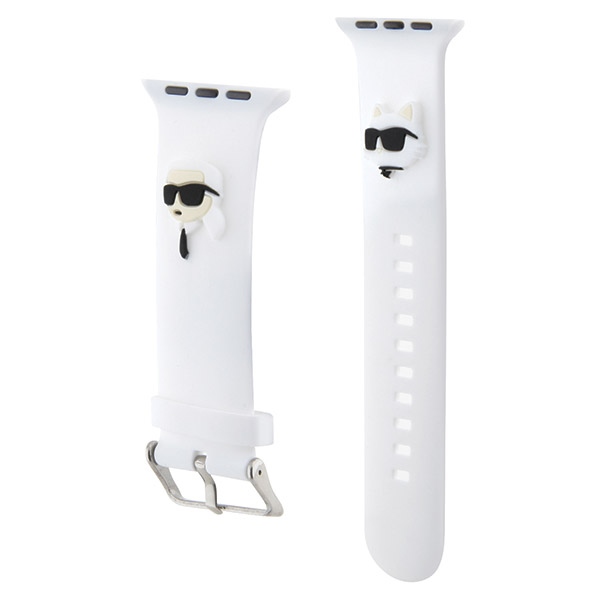 iTok webáruház - Karl Lagerfeld Karl Lagerfeld 3D Rubber Karl&Choupette Heads Apple Watch szilikon óraszíj 38/40/41 mm (fehér) 3 Karl Lagerfeld 3D Rubber Karl&Choupette Heads strap for Apple Watch 38/40/41mm (fehér)