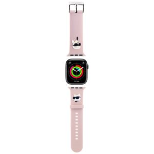 Karl Lagerfeld 3D Rubber Karl&Choupette Heads Apple Watch szíj 42/44/45/49 mm (rózsaszín)