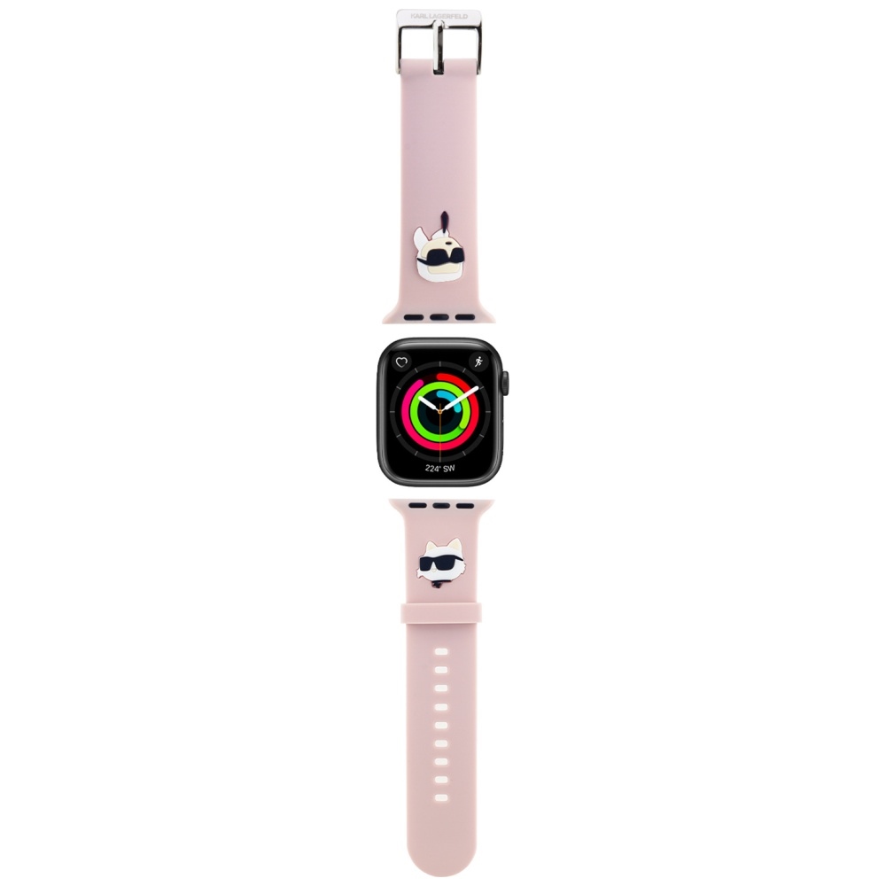 iTok webáruház - Karl Lagerfeld Karl Lagerfeld 3D Rubber Karl&Choupette Heads Apple Watch szíj 42/44/45/49 mm (rózsaszín) 1 Karl Lagerfeld 3D Rubber Karl&Choupette Heads strap for Apple Watch 42/44/45/49mm (rózsaszín)