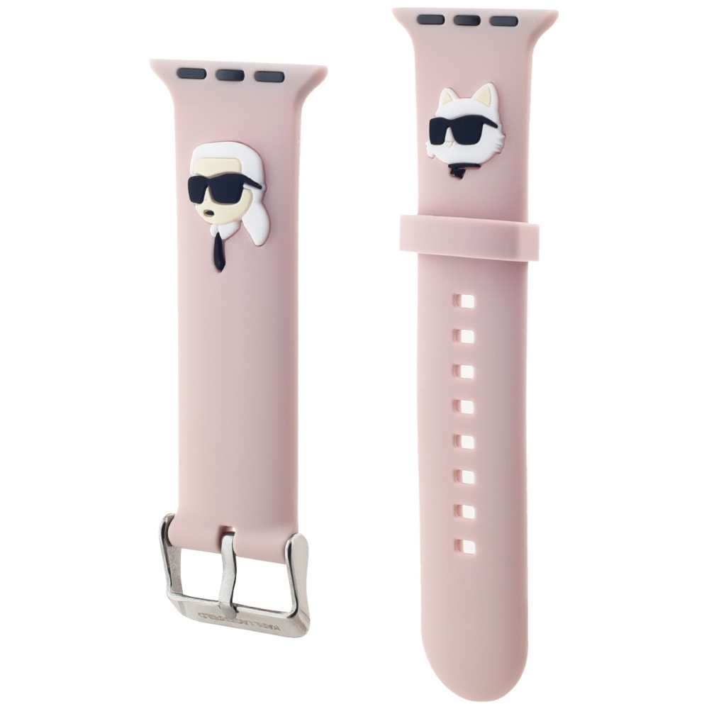 iTok webáruház - Karl Lagerfeld Karl Lagerfeld 3D Rubber Karl&Choupette Heads Apple Watch szíj 42/44/45/49 mm (rózsaszín) 3 Karl Lagerfeld 3D Rubber Karl&Choupette Heads strap for Apple Watch 42/44/45/49mm (rózsaszín)