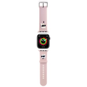 Karl Lagerfeld 3D Rubber Karl&Choupette Heads Apple Watch szíj 38/40/41 mm (rózsaszín)