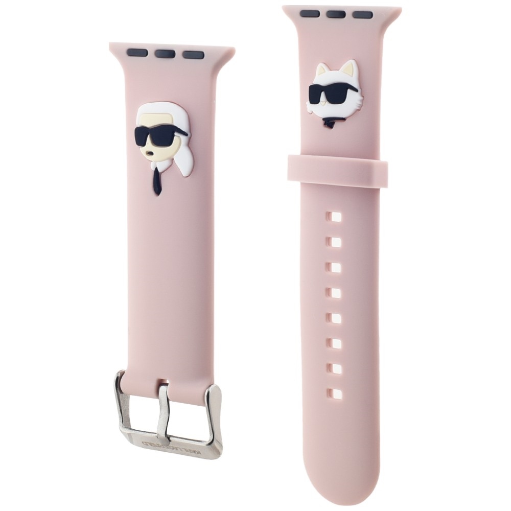 iTok webáruház - Karl Lagerfeld Karl Lagerfeld 3D Rubber Karl&Choupette Heads Apple Watch szíj 38/40/41 mm (rózsaszín) 3 Karl Lagerfeld 3D Rubber Karl&Choupette Heads strap for Apple Watch 38/40/41mm (rózsaszín)