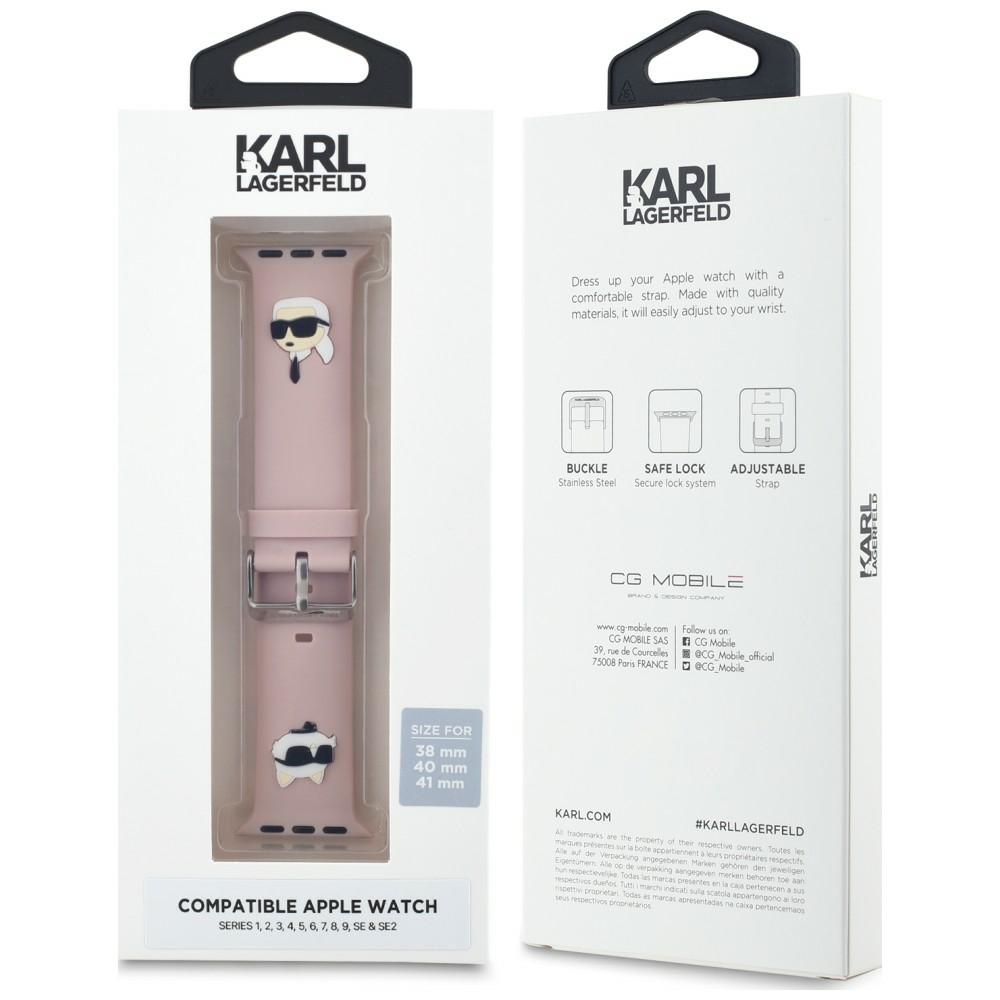 iTok webáruház - Karl Lagerfeld Karl Lagerfeld 3D Rubber Karl&Choupette Heads Apple Watch szíj 38/40/41 mm (rózsaszín) 4 Karl Lagerfeld 3D Rubber Karl&Choupette Heads strap for Apple Watch 38/40/41mm (rózsaszín)
