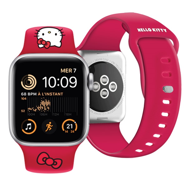 iTok webáruház - Hello Kitty Hello Kitty Silicone Kitty Head Apple Watch szíj 38/40/41 mm (piros) 4 Hello Kitty Silicone Kitty Head strap for Apple Watch 38/40/41mm (piros)