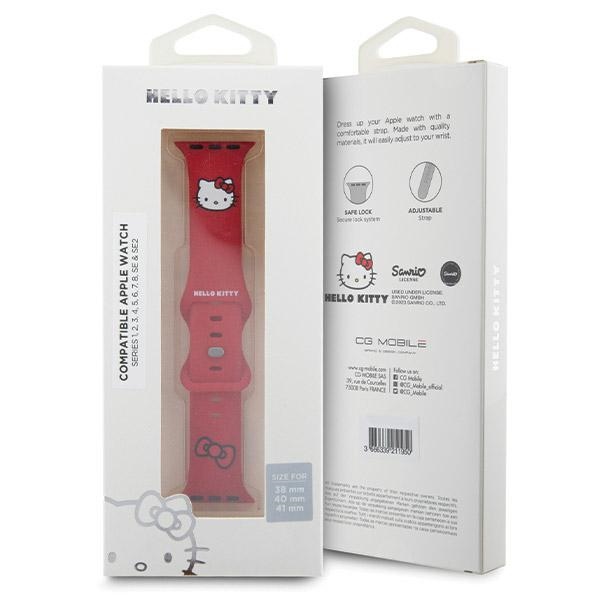 iTok webáruház - Hello Kitty Hello Kitty Silicone Kitty Head Apple Watch szíj 38/40/41 mm (piros) 5 Hello Kitty Silicone Kitty Head strap for Apple Watch 38/40/41mm (piros)
