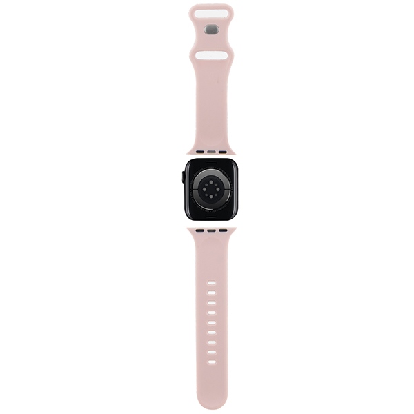 iTok webáruház - Hello Kitty Hello Kitty Silicone Tags Graffiti szilikon óraszíj Apple Watch 38/40/41 mm-hez (rózsaszín) 2 Hello Kitty Silicone Tags Graffiti Strap for Apple Watch 38/40/41mm (rózsaszín)