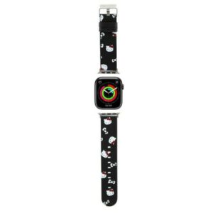 Hello Kitty Heads & Bows Pattern Apple Watch szíj 38/40/41 mm (fekete)