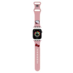Hello Kitty Silicone Kitty Head Apple Watch szíj 42/44/45/49 mm (rózsaszín)