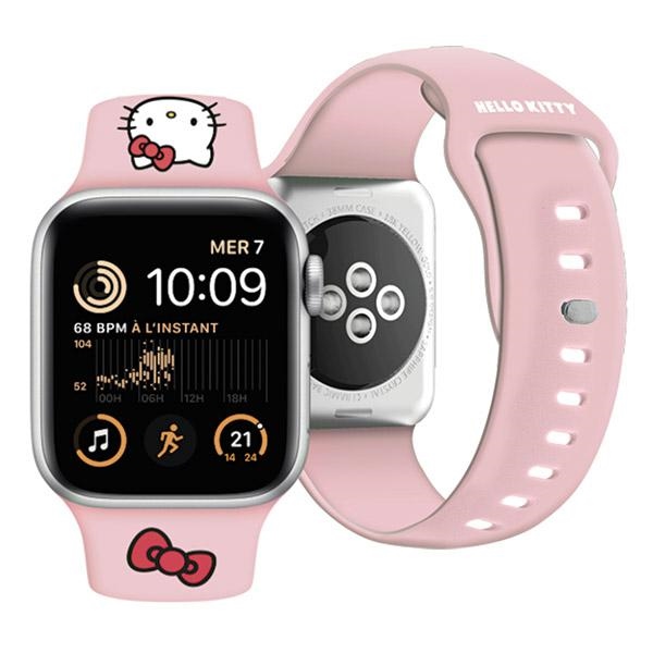 iTok webáruház - Hello Kitty Hello Kitty Silicone Kitty Head Apple Watch szíj 42/44/45/49 mm (rózsaszín) 4 Hello Kitty Silicone Kitty Head Strap for Apple Watch 42/44/45/49mm (rózsaszín)