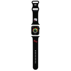 Hello Kitty Silicone Kitty Head Apple Watch szíj 42/44/45/49 mm (fekete)