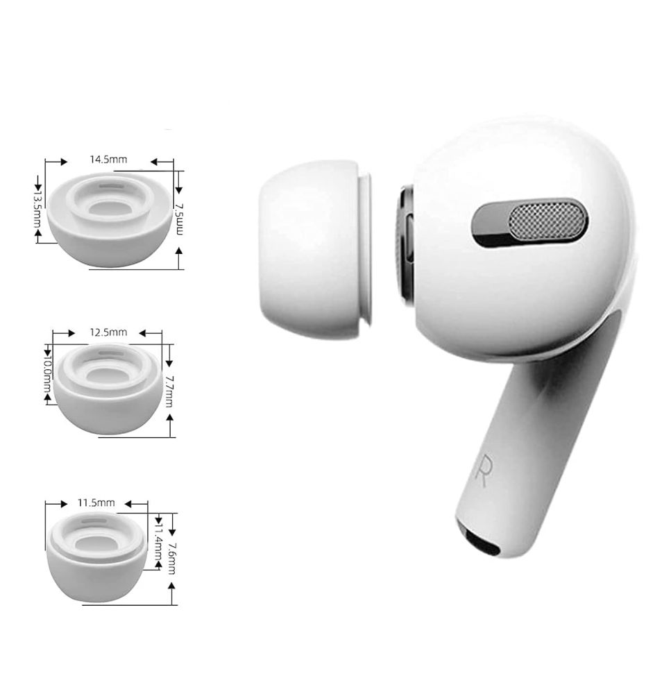iTok webáruház - Tech-Protect Tech-Protect szilikon fülharang AirPods Pro 1 / 2 készülékhez, S / M / L, 3 db (fehér) 3 Tech-Protect Ear Tips for AirPods Pro 1 / 2 in sizes S / M / L (fehér)